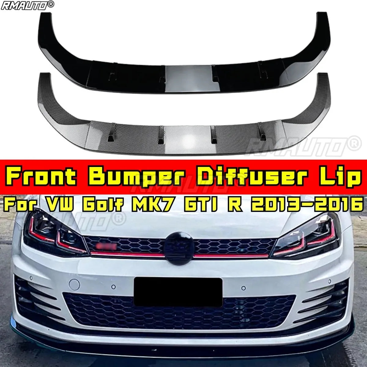For VW Golf MK7 GTI Rline 2013-2016 Body Kit Front Bumper Spoiler Lip Front Bumper Diffuser Splitter Guard Car Accessories