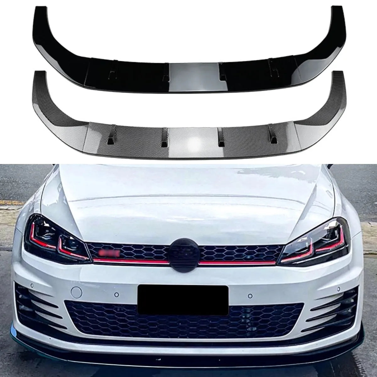 For VW Golf MK7 GTI Rline 2013-2016 Body Kit Front Bumper Spoiler Lip Front Bumper Diffuser Splitter Guard Car Accessories