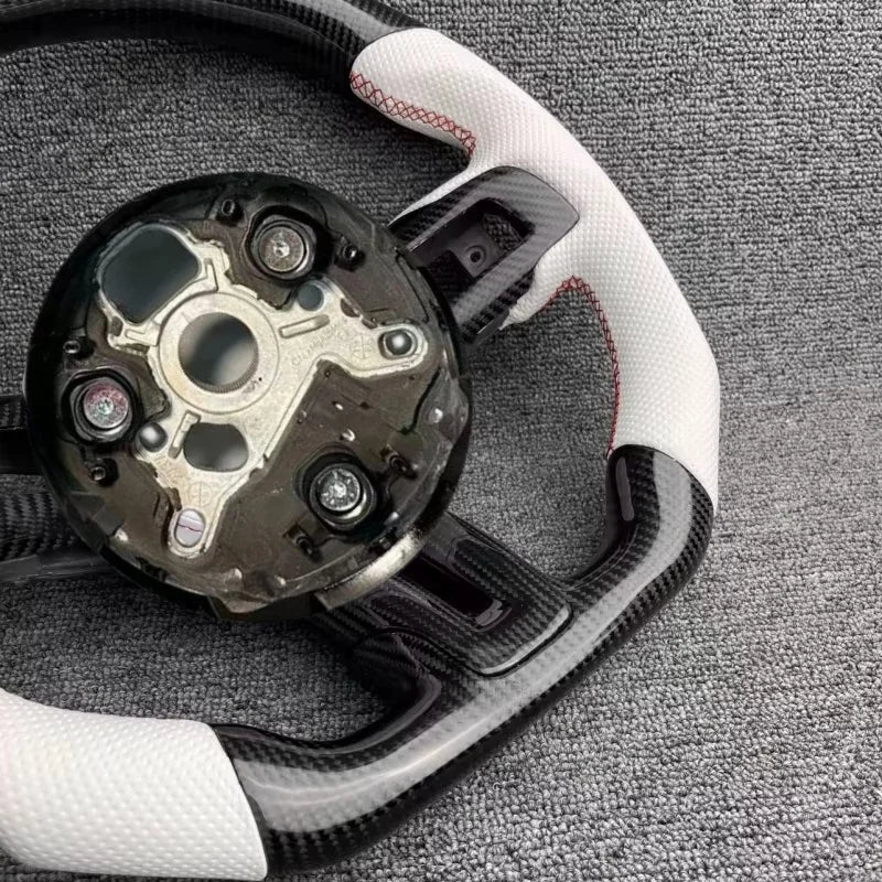 Car Accessories Customized Modified Carbon Fiber Steering Wheel Sport Flat Bottom for Ford Mustang 2015 - 2022 Years