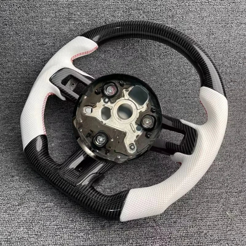 Car Accessories Customized Modified Carbon Fiber Steering Wheel Sport Flat Bottom for Ford Mustang 2015 - 2022 Years