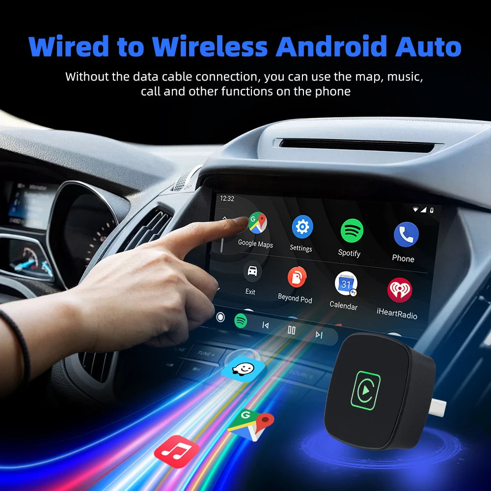 EKIY Wireless Carplay Android Auto Adapter Car Accessories Original Wired Carplay  Wireless 2 in 1 Adapter Play and Plug