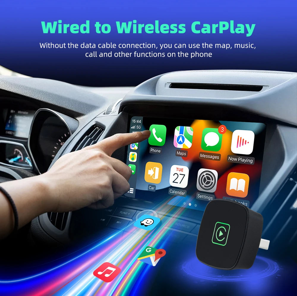 EKIY Wireless Carplay Android Auto Adapter Car Accessories Original Wired Carplay  Wireless 2 in 1 Adapter Play and Plug