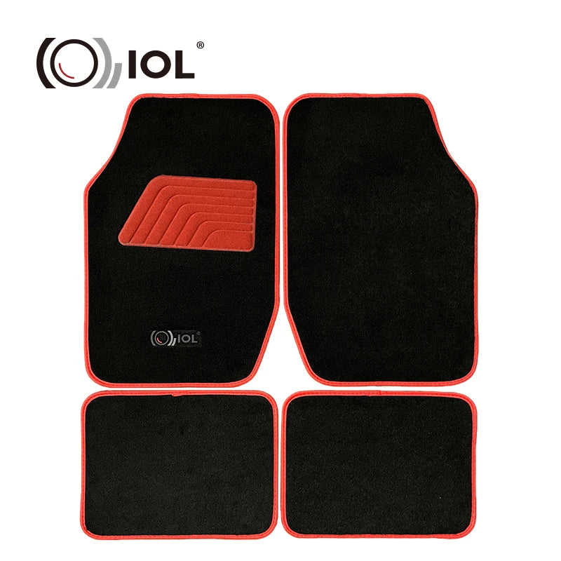 IOL  Car Accessories PVC Car Carpets Floor Mat Red Color for Universal Cars