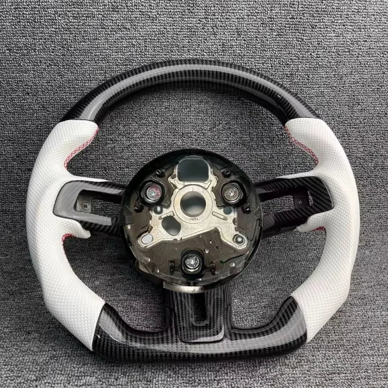 Car Accessories Customized Modified Carbon Fiber Steering Wheel Sport Flat Bottom for Ford Mustang 2015 - 2022 Years
