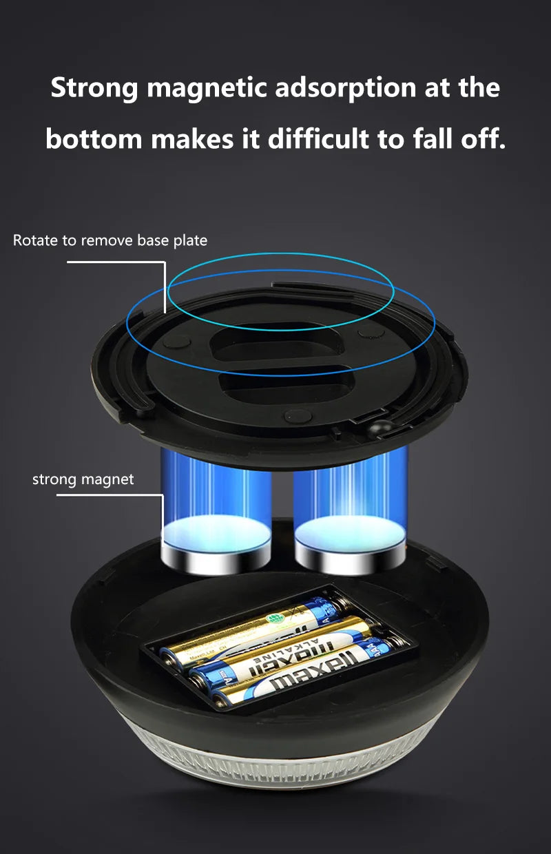 V16 Car Emergency Beacon Light with 3 Light Modes Battery Magnetic Strobe Warning Light Sustainable Lighting Safety Signal Lamp