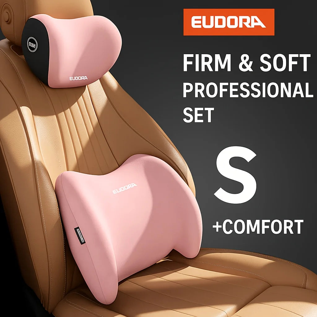 Car Headrest and Lumbar Support Set | Comfort Enhancement for Autumn and Winter | Ergonomic Fit Design | High-Density Foam Fill