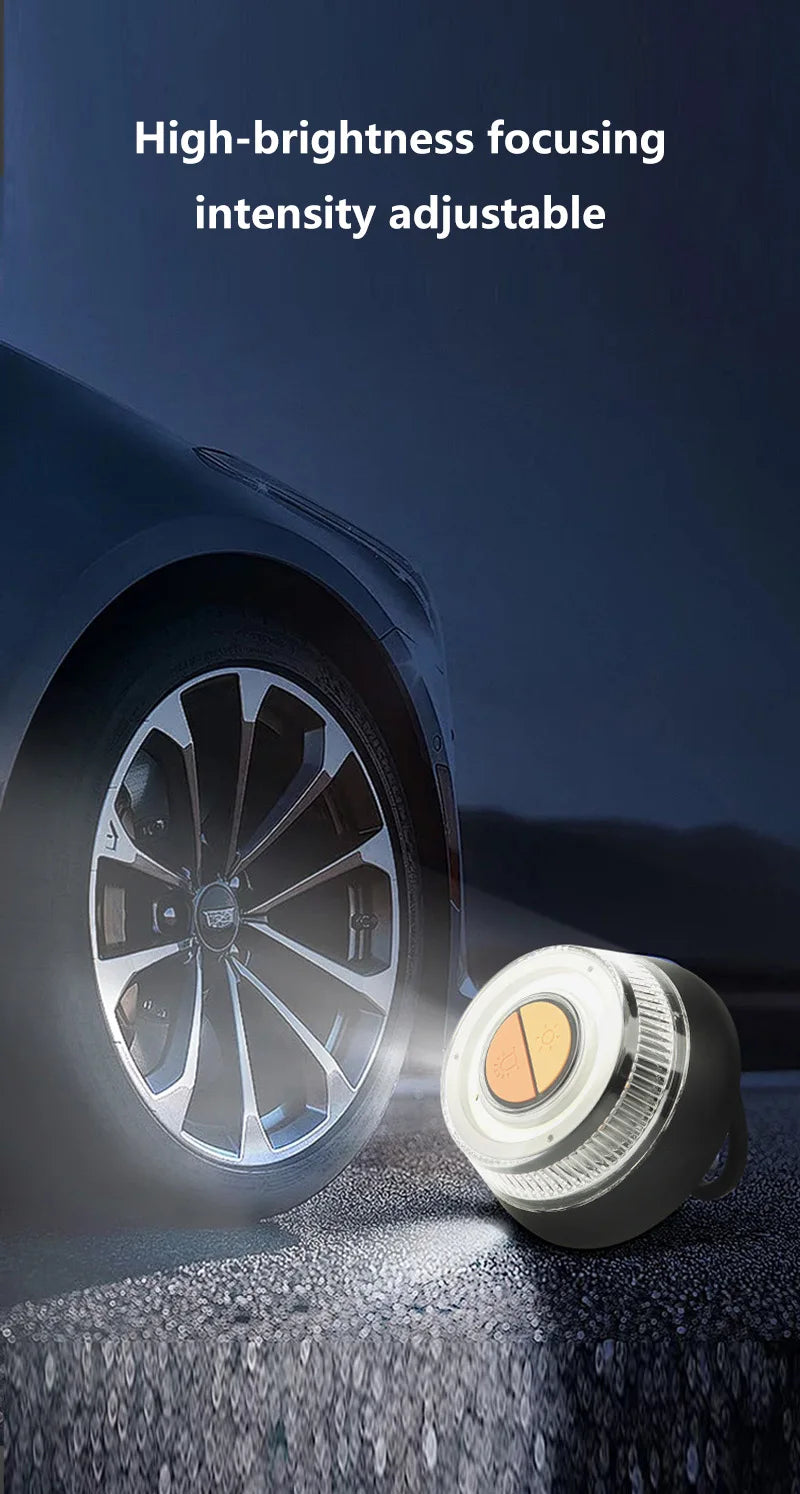V16 Car Emergency Beacon Light with 3 Light Modes Battery Magnetic Strobe Warning Light Sustainable Lighting Safety Signal Lamp